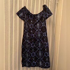 Off the shoulder print dress